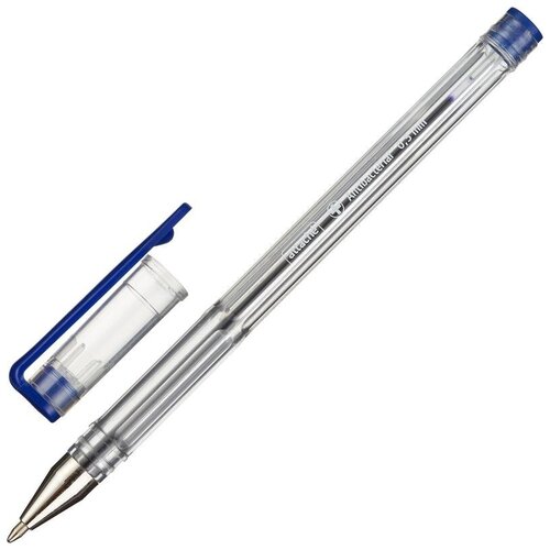 Ручка шариковая Attache Antibacterial А02 (0.5мм, синий цвет чернил, корпус прозрачный) 24шт.
