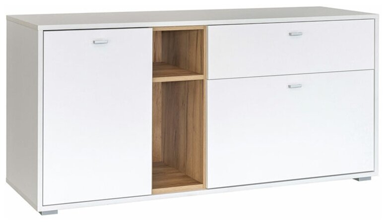 фото Mobi Тумба под ТВ Бэль 10.91 Моби белый премиум, дуб золотой craft