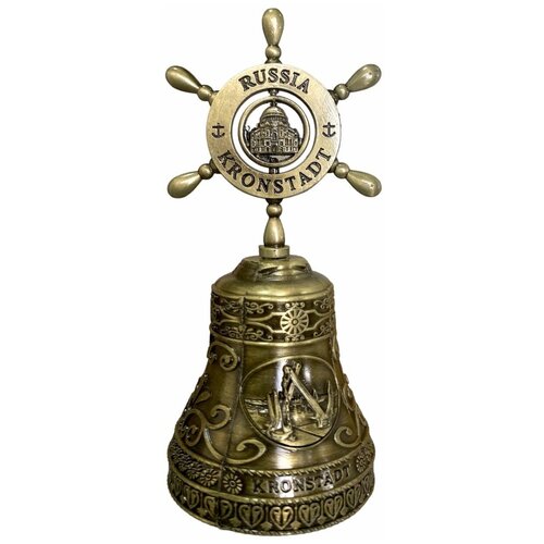 Колокольчик Кронштадт / Сувенирный резной колокольчик Якорь / Морской Собор 10 см VITtovar