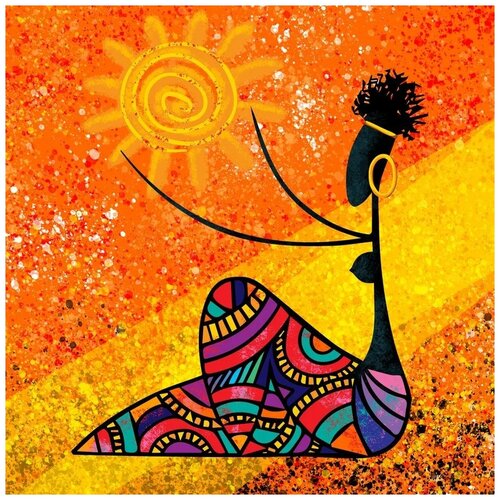 Фреска Уютная стена Яркая композиция в африканском стиле в теплых тонах 270х270 см единым полотном 21880₽