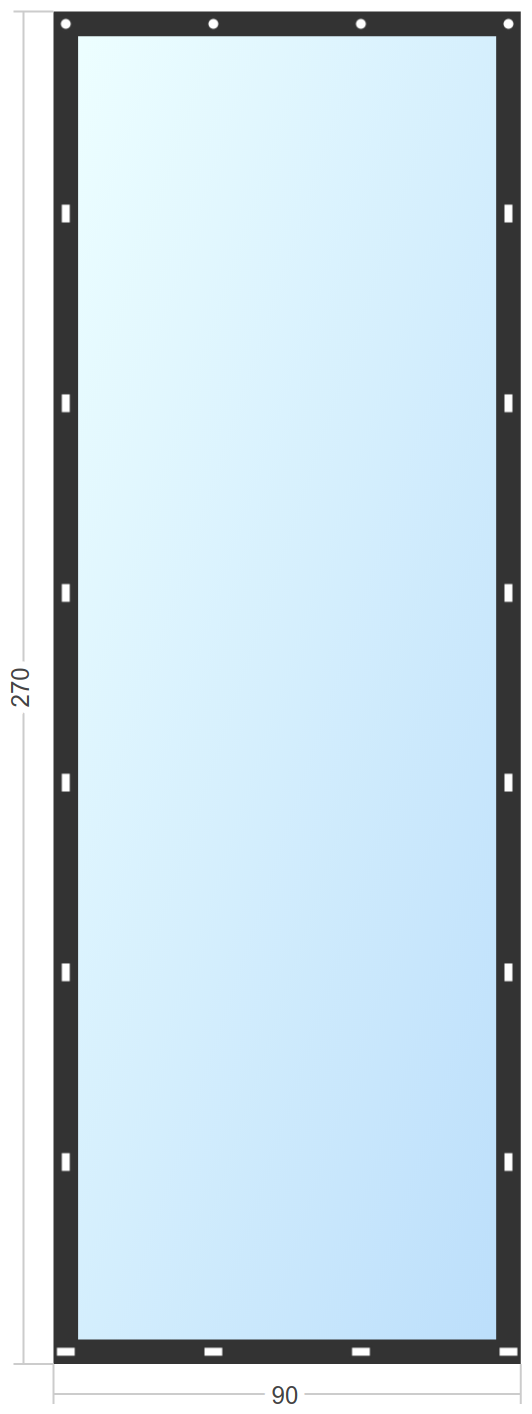 Мягкое окно Софтокна 90х270 см съемное, Скоба-ремешок, Прозрачная пленка 0,7мм, Черная окантовка, Комплект для установки - фотография № 3