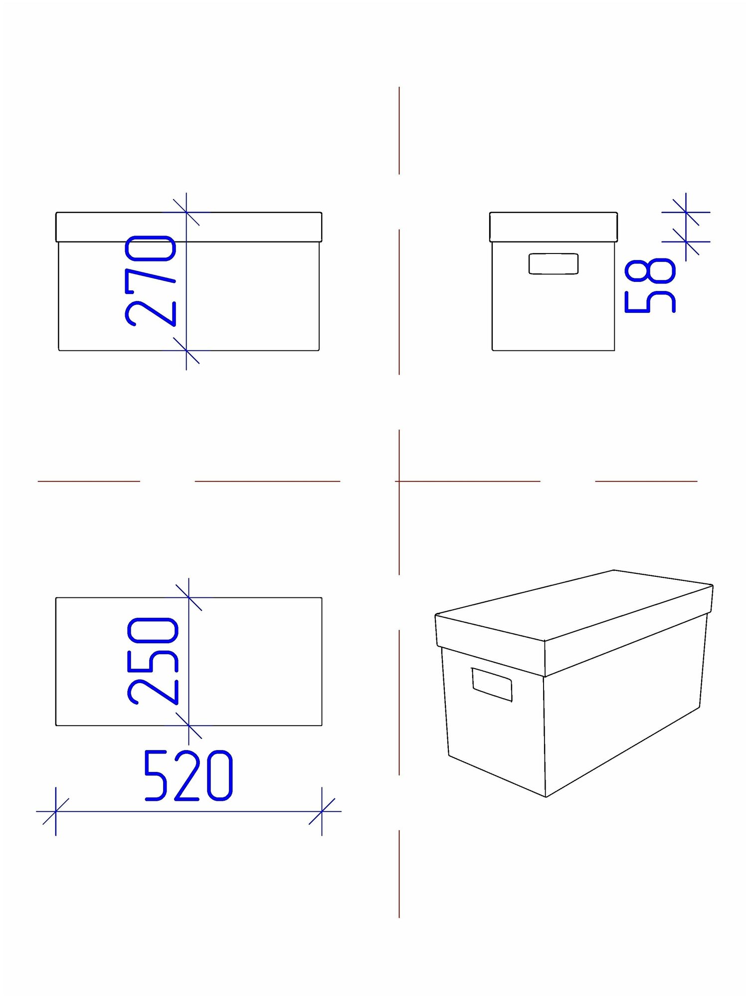 Estente Studio / Коробка для хранения / 270х520х250мм - фотография № 4