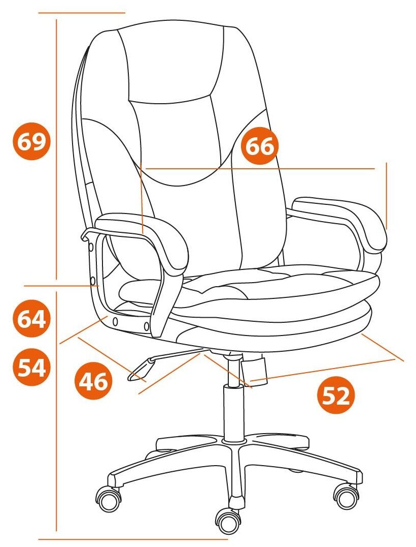 Кресло COMFORT LT (22) TetChair кож/зам, черный, 36-6 - фотография № 20