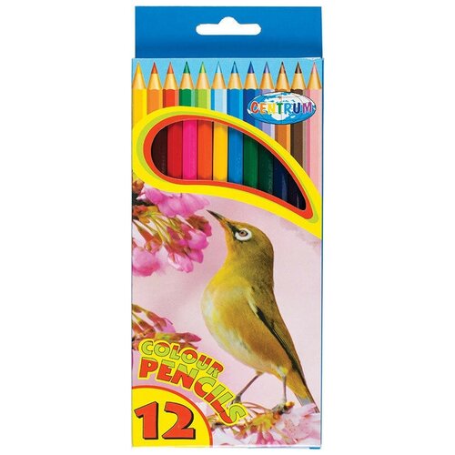 CENTRUM Цветные карандаши, 12 цветов, 12 шт. карандаши цветные centrum ножницы 140 мм в дисплее цветные flower 83099