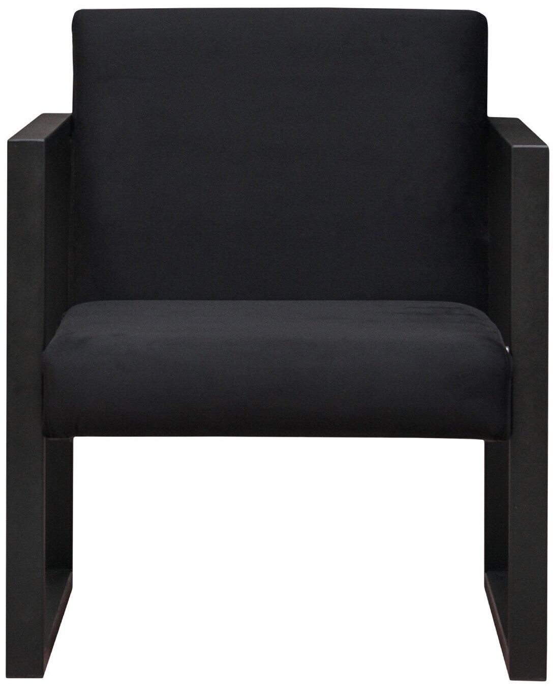 Кресло лофт Abyssinian 70х75х85 см, обивка: велюр, цвет: черный, на кухню, в офис, в прихожую, на балкон, в кафе, в салон красоты, прямой