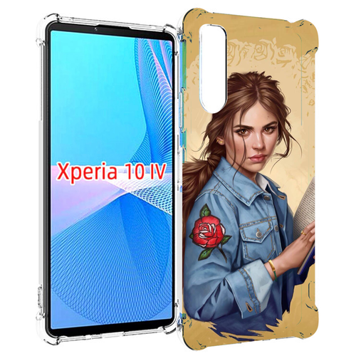 Чехол MyPads девушка-в-бежевом-фоне для Sony Xperia 10 IV (10-4) задняя-панель-накладка-бампер