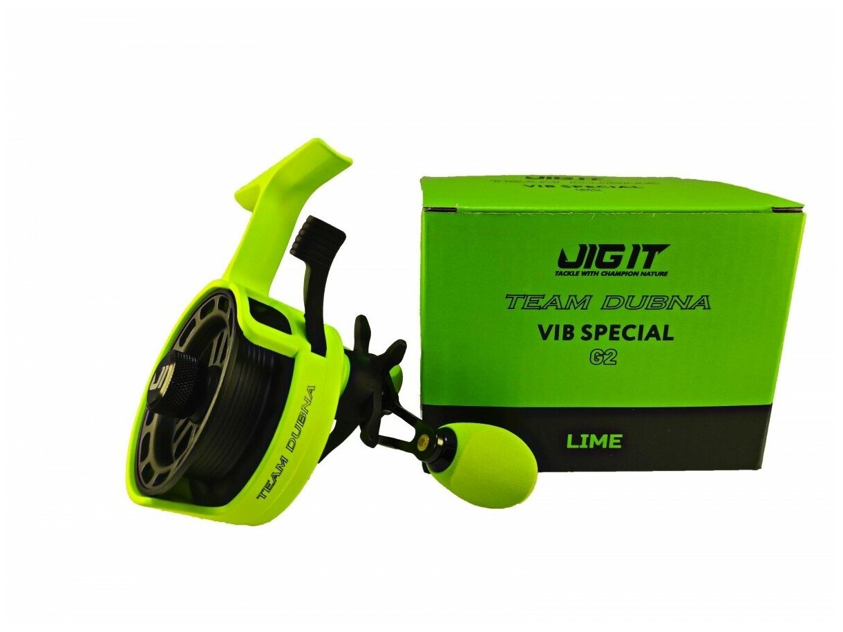 DUBNA Катушка зимняя jig it team dubna vib special g2 lime, left hand