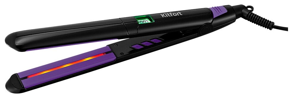 Выпрямитель для волос Kitfort КТ-3226-1 черно-фиолетовый