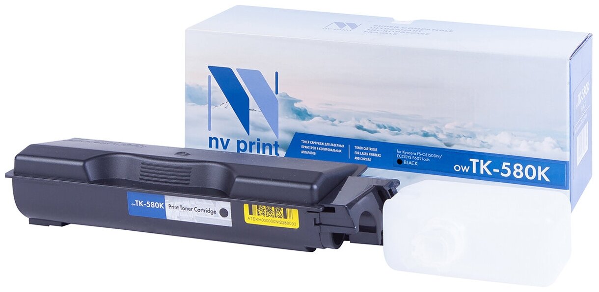 Картридж NVP совместимый NV-TK-580 Black для Kyocera Ecosys P6021/ P6021cdn/ FS C5150/ C5150DN (3500k)