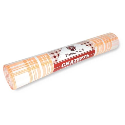 Скатерть одноразовая Platinum Roll Оранжевая клетка ПВХ, 5 шт в рулоне