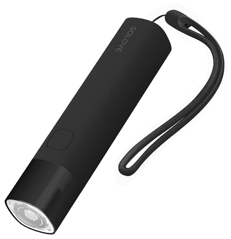 Фонарик ручной походный SOLOVE Portable Flashlight Power Bank X3s 3000mAh черный