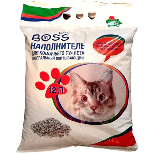 Кошачий наполнитель Cat Boss минеральный впитывающий, на 12 литров влаги