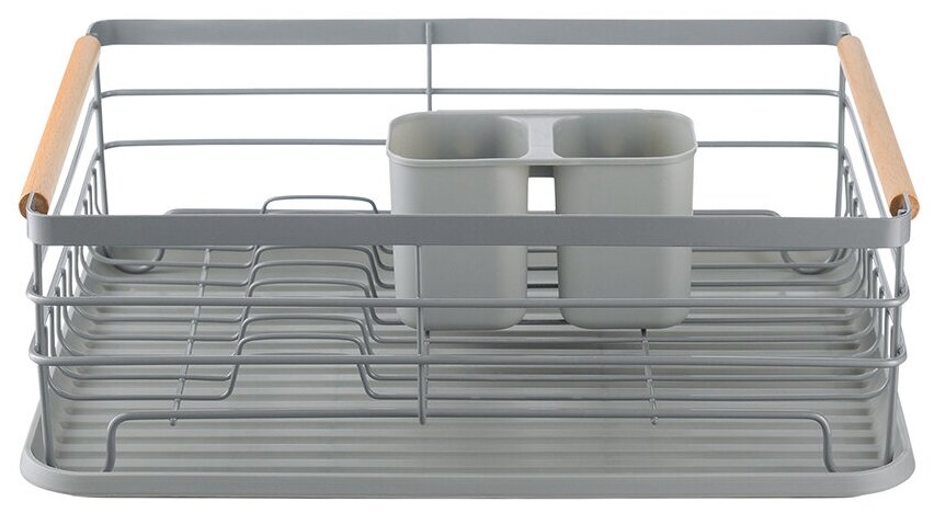 Сушилка для посуды Granli, 43x30,5x14 см, серая, Smart Solutions, WNM-SS-DRNGR-MTPP-GR