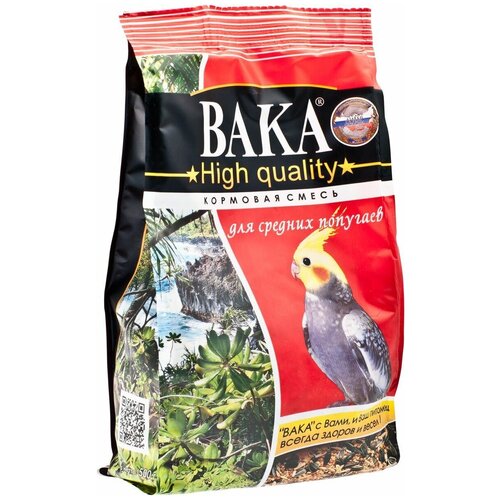 корм для средних попугаев вака high quality 500 гр 3 шт Вака High Quality корм для средних попугаев 500 гр (2 шт)