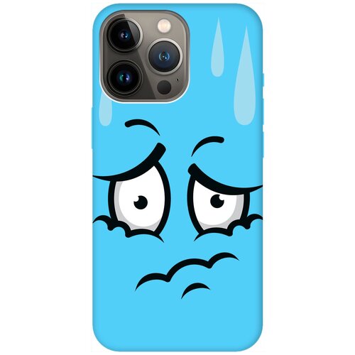Силиконовый чехол на Apple iPhone 14 Pro / Эпл Айфон 14 Про с рисунком Confused Face Soft Touch голубой силиконовый чехол на apple iphone 14 pro эпл айфон 14 про с рисунком 2005 soft touch голубой