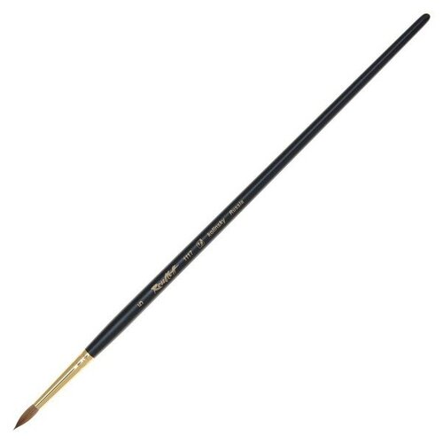 Кисть Roubloff Колонок, круглая, укороеченная, серия 1117 № 5 ручка длинная черная матовая/желтая обойма