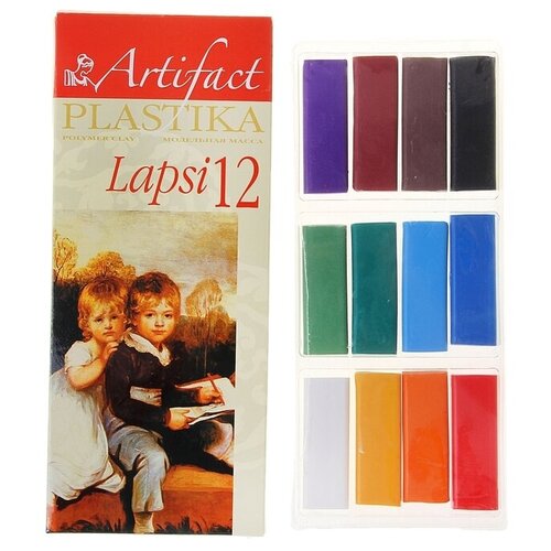 Пластика - полимерная глина набор LAPSI 12 классических цветов 240г
