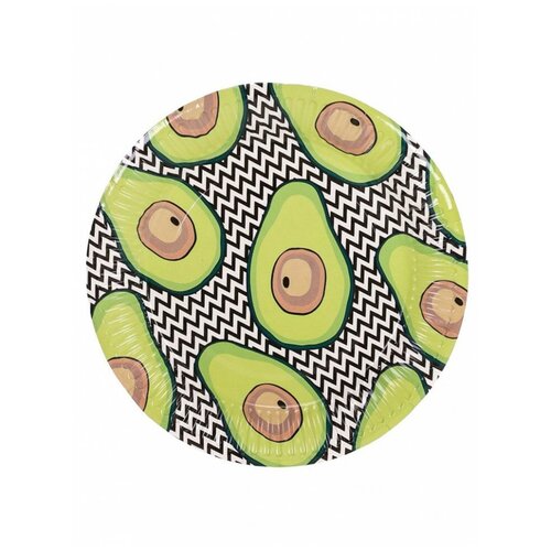 Набор тарелок бумажных «Авокадо» (17 см, 6 шт) флоупак