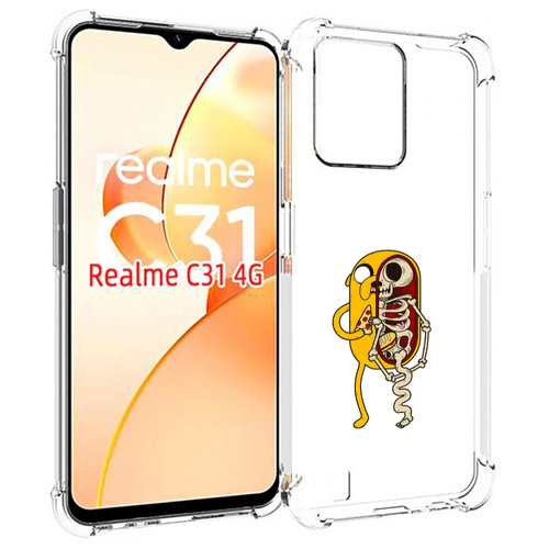 Чехол MyPads Джейк скелет для OPPO Realme C31 задняя-панель-накладка-бампер