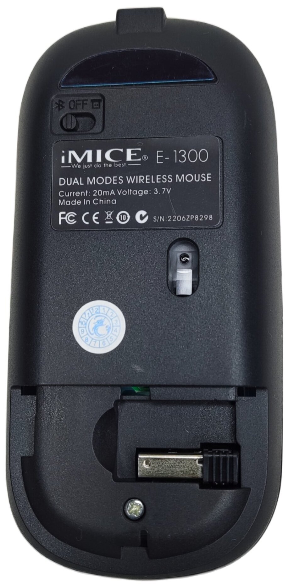 Игровая компьютерная мышь беспроводная E-1300 RGB с бесшумным кликом, Bluetooth, цвет Черный