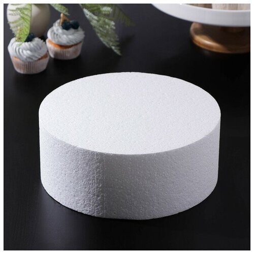 Фальшярус для торта круглый d25 см h10 см цвет белый 809₽