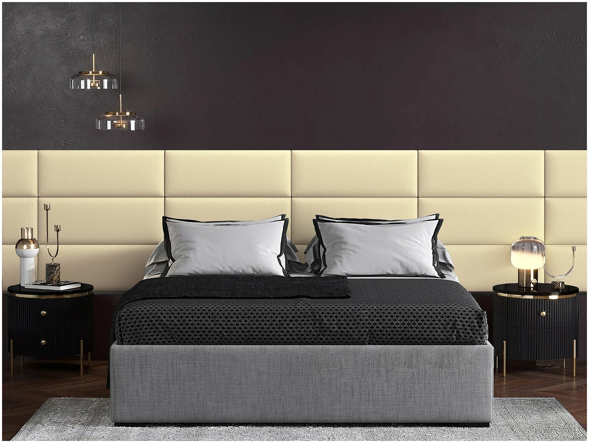 Панель кровати Eco Leather Vanilla 30х80 см 1 шт.