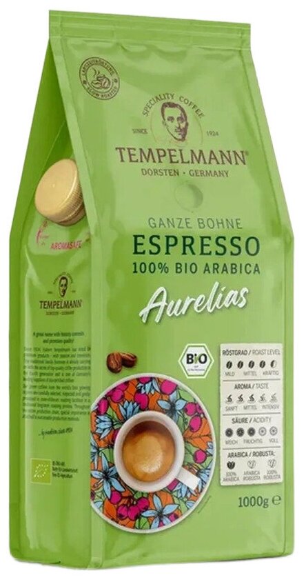 Кофе в зернах Tempelmann Aurelias Espresso, 1 кг - фотография № 1