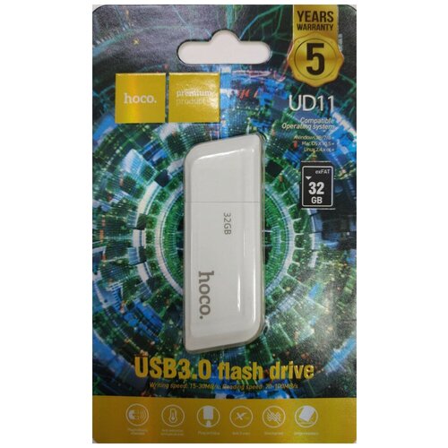 USB флеш накопитель Hoco UD11 Wisdom 32GB белый