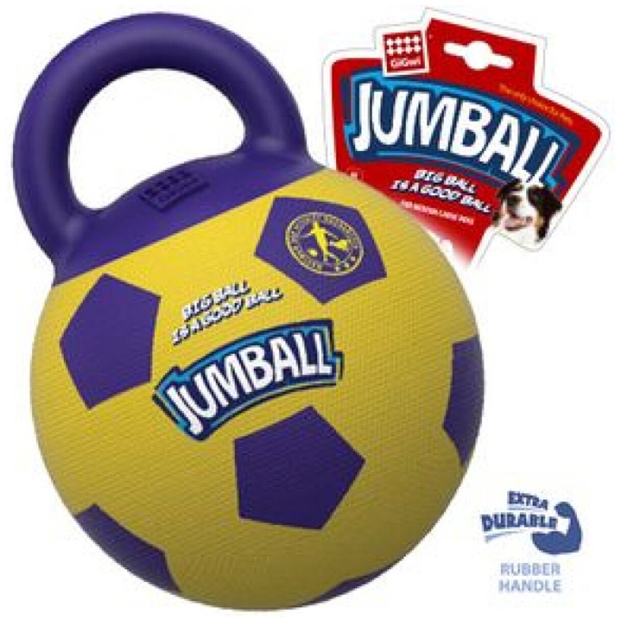 Игрушка для собак GiGwi Jumball мяч футбольный с захватом желтый 26 см (1 шт)