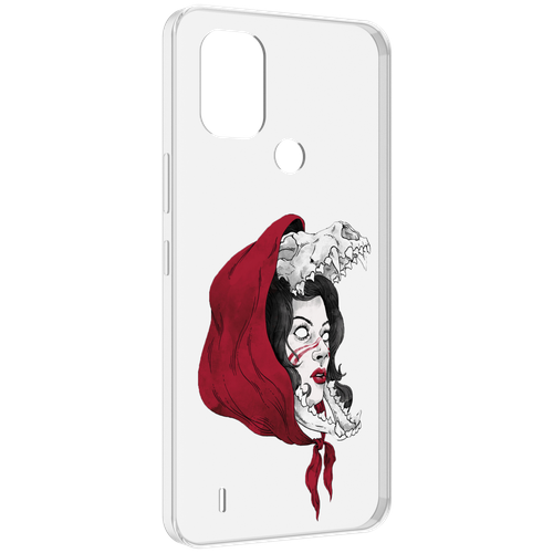 Чехол MyPads Красная шапочка и волк женский для Nokia C31 задняя-панель-накладка-бампер