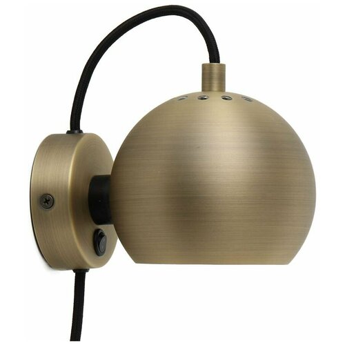 Лампа настенная Ball, Ø12 см, античная латунь, матовая, Frandsen, 47501840011/104741