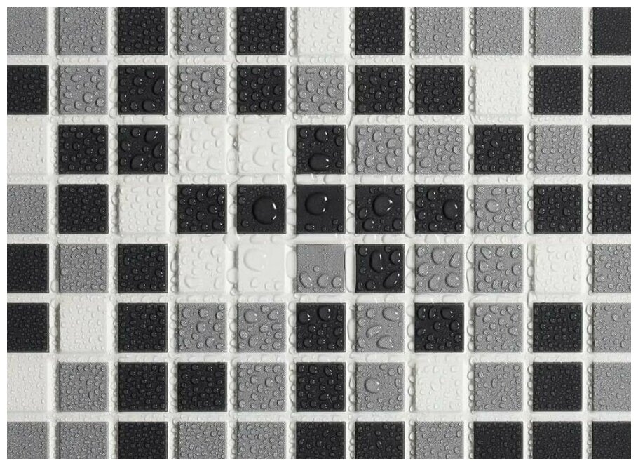 Панель ПВХ "Мозайка черная" мозайка 955х480 в количестве 10 штук (4,58м2) - фотография № 2