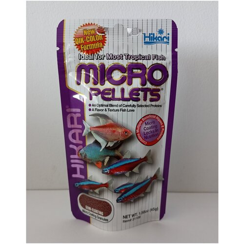 Корм для мелких всеядных тропических рыб Hikari Micro Pellets (45 г.)
