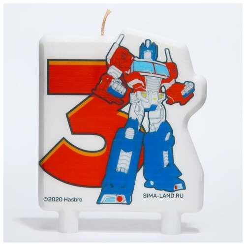 Свеча для торта Цифра 3 Трансформеры 284₽