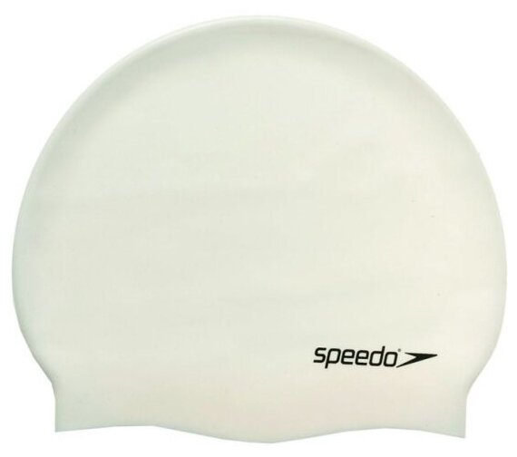 Шапочка для плавания Speedo Plain Flat Silicone Cap, 8-709910010, белый, силикон