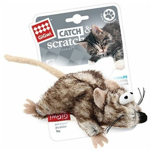GiGwi Мышка игрушка для кошек с кошачьей мятой, длина 8 см