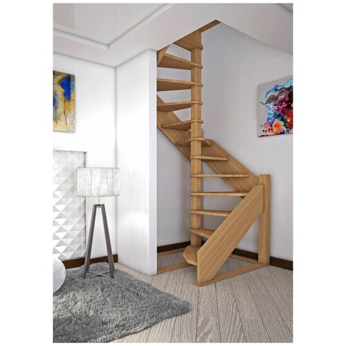 Деревянная Межэтажная Лестница Лес-1,2 Ву (Поворот 360°) Универсальная