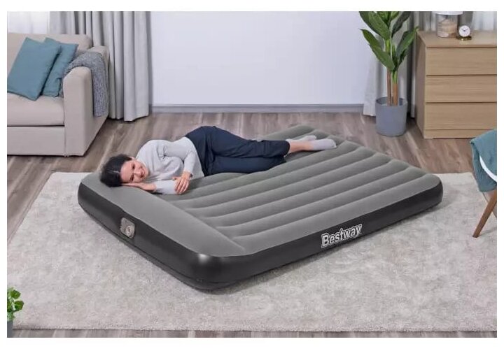 матрас надувной BESTWAY Tritech Airbed Queen 203х152х30см электронасос - фото №3