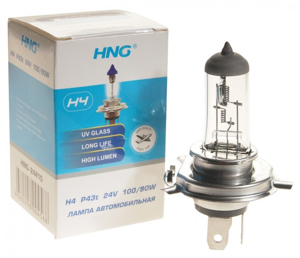 Лампа автомобильная HNG H4 24V 100/90W P43t, HNG-24410