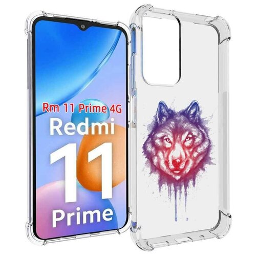 чехол mypads одинокий волк мужской для xiaomi redmi 11 prime 4g задняя панель накладка бампер Чехол MyPads пушистый волк для Xiaomi Redmi 11 Prime 4G задняя-панель-накладка-бампер
