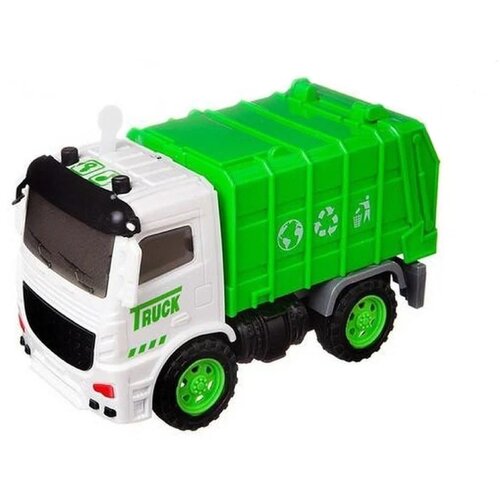 Мусоровоз ABtoys C-00448 1:36, 21.4 см, белый/зеленый машинка инерционная x toys свет звук батарейки 3 ag3 в комплекте голубая 1002000 3