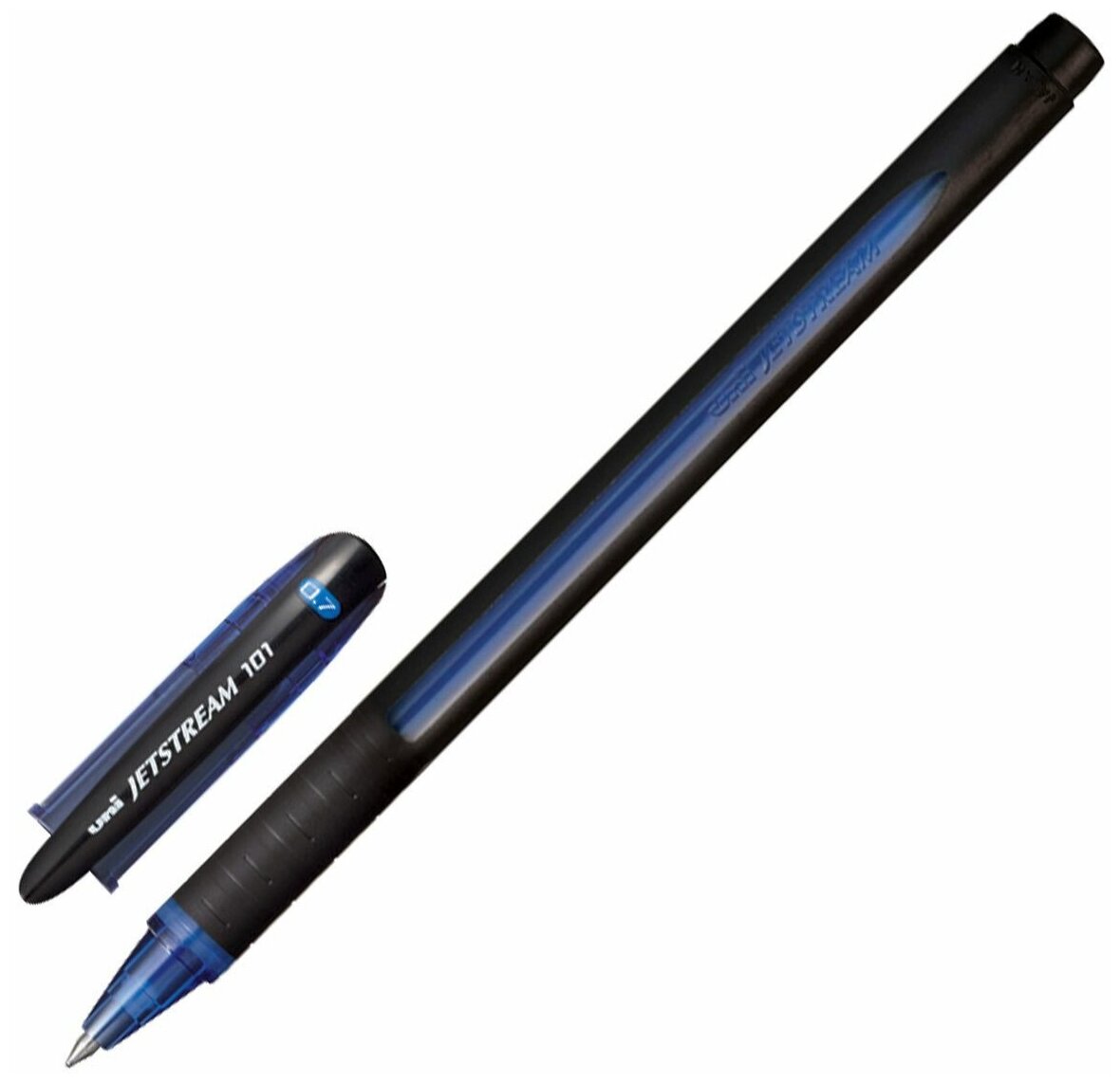 Ручка шариковая UNI масляная JetStream, корпус синий, 0,7 мм, линия 0,35 мм, синяя (SX-101-07 BLUE)