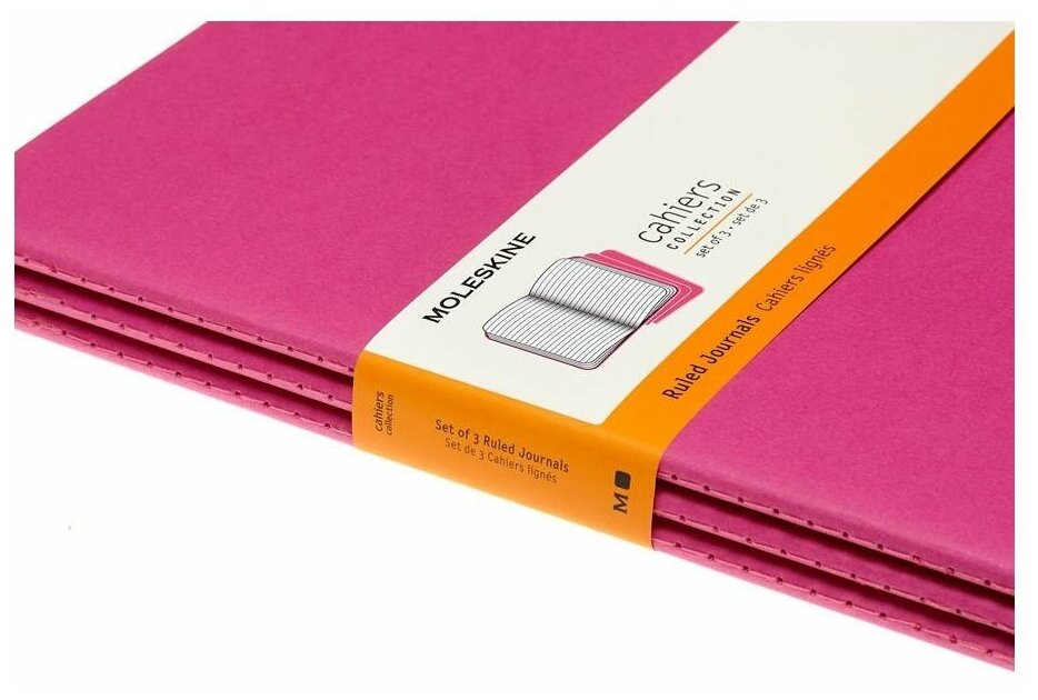 Блокнот Moleskine Cahier Journal, 120стр, в линейку, розовый неон [ch021d17]