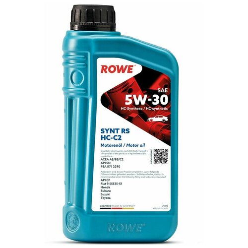 HC-синтетическое моторное масло ROWE Hightec Synt RS SAE 5W-30 HC-C2, 5 л