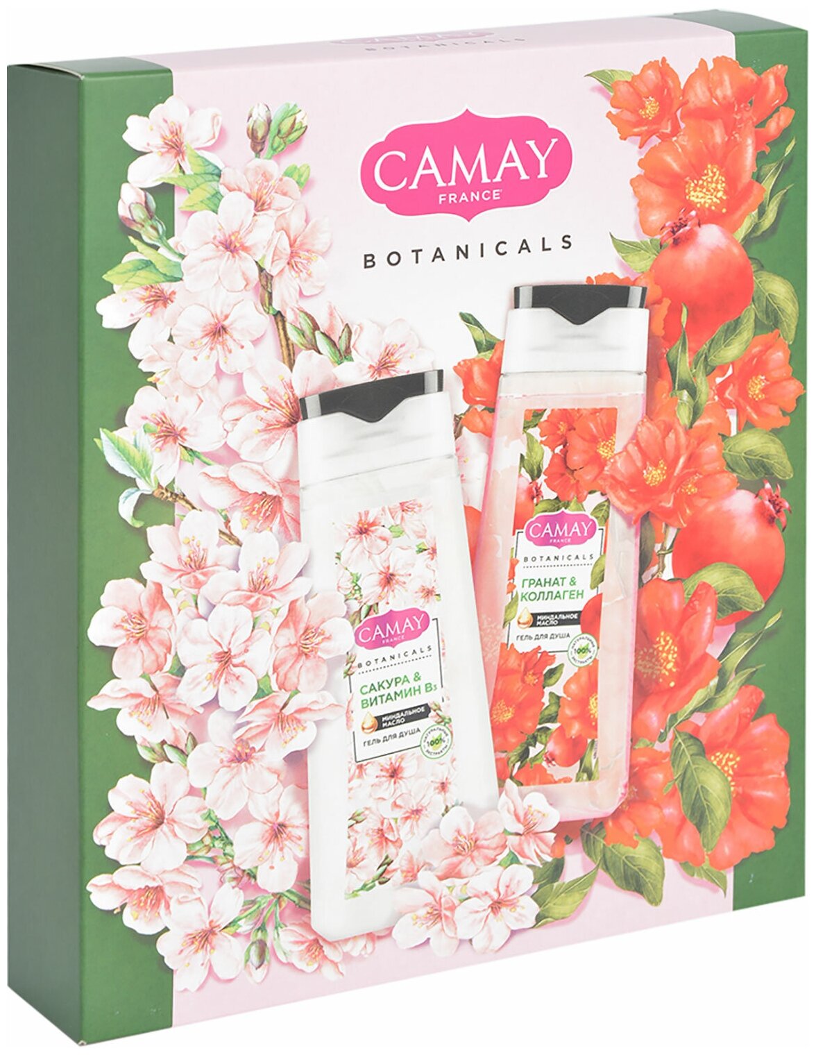 Подарочный набор Camay Botanicals Гели для душа Цветущая сакура 250мл + Цветы граната 250мл Unilever - фото №2