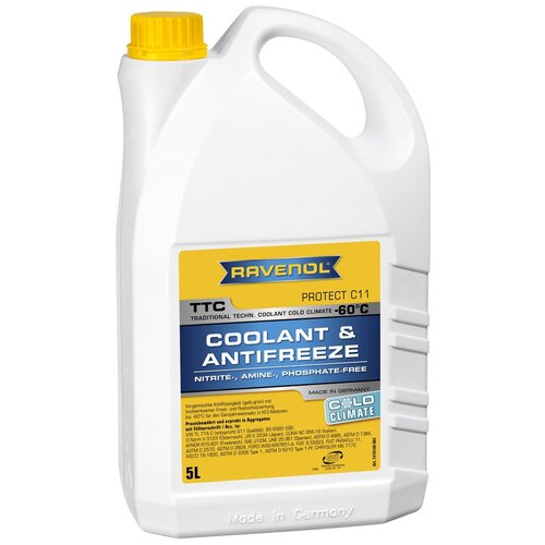 Антифриз готовый к прим. жёлтый RAVENOL TTC COLD CLIMATE -60C ( 1,5л)