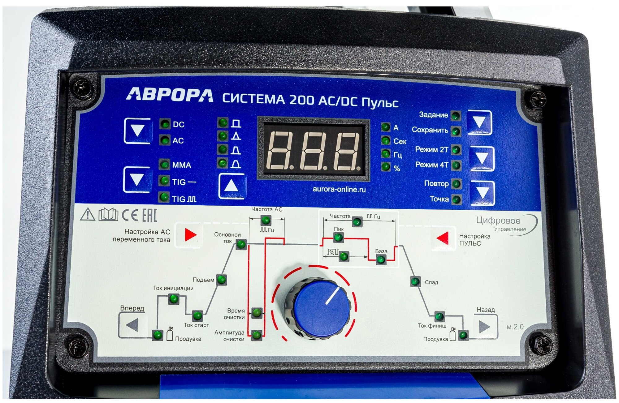Сварочный инвертор Aurora Система 200 AC/DC пульс, TIG, MMA (прошивка 2.1) + SUN-7 TIG MASETR — фото 1