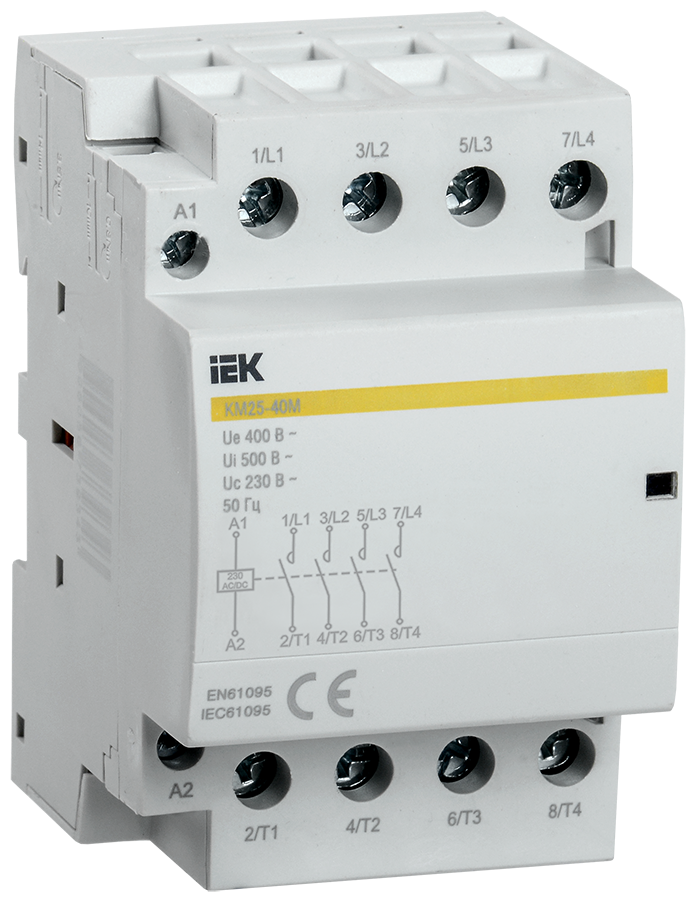 Контактор модульный КМ25-40М AC/DC IEK MKK21-25-40 ( 1шт. )