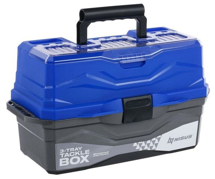Ящик для снастей NISUS Tackle Box трехполочный, цвет синий (241403)