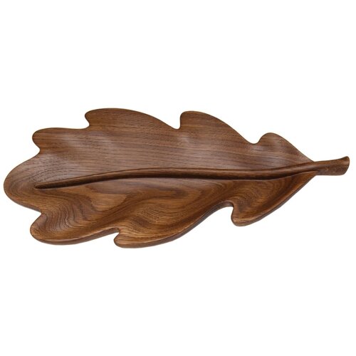 Сервировочная тарелка деревянная Лист дуба 27,2 х 14 см